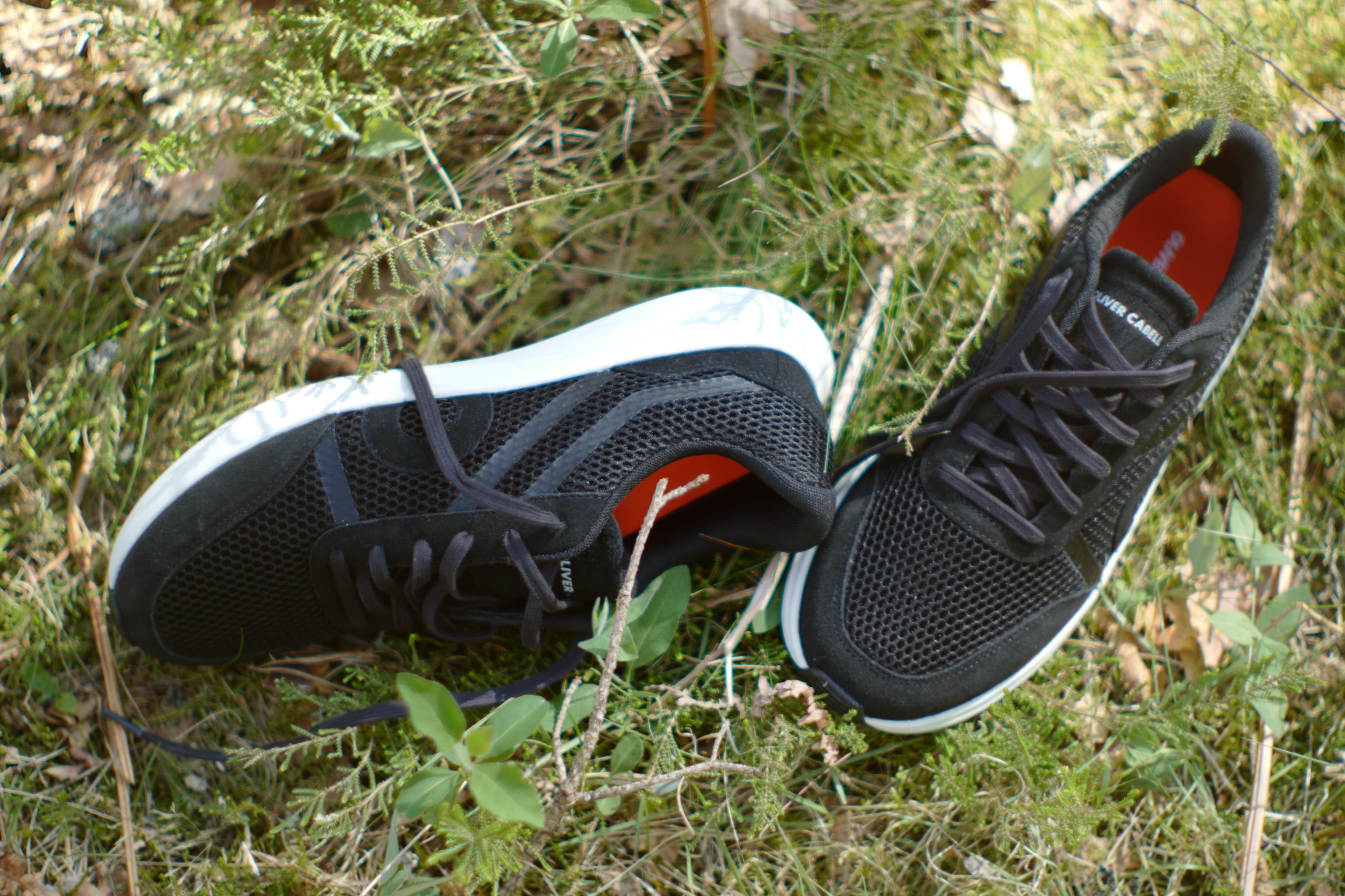 aerial view of water resistant shoes