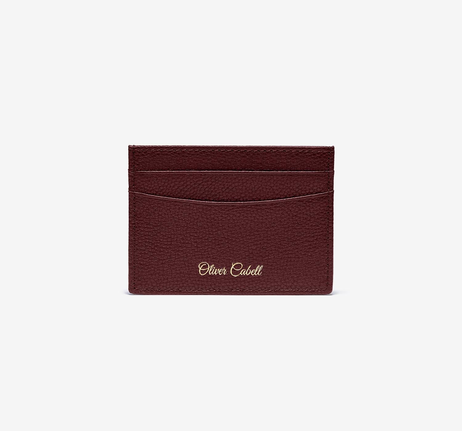 Calvi leather card wallet Hermès Burgundy in Leather - 23311026
