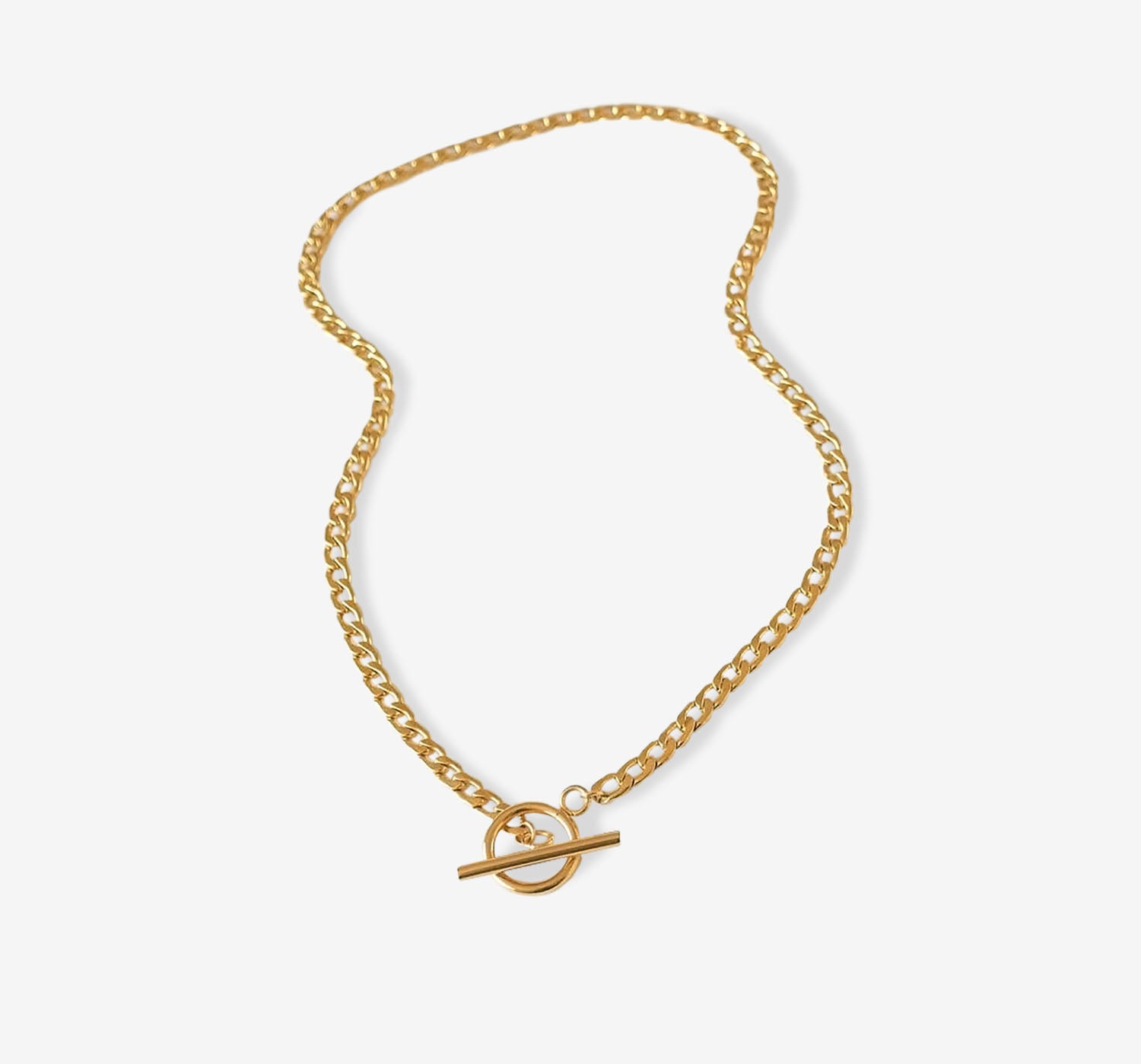 18K Gold Toggle Clasp Necklace Toggle Clasp Choker 