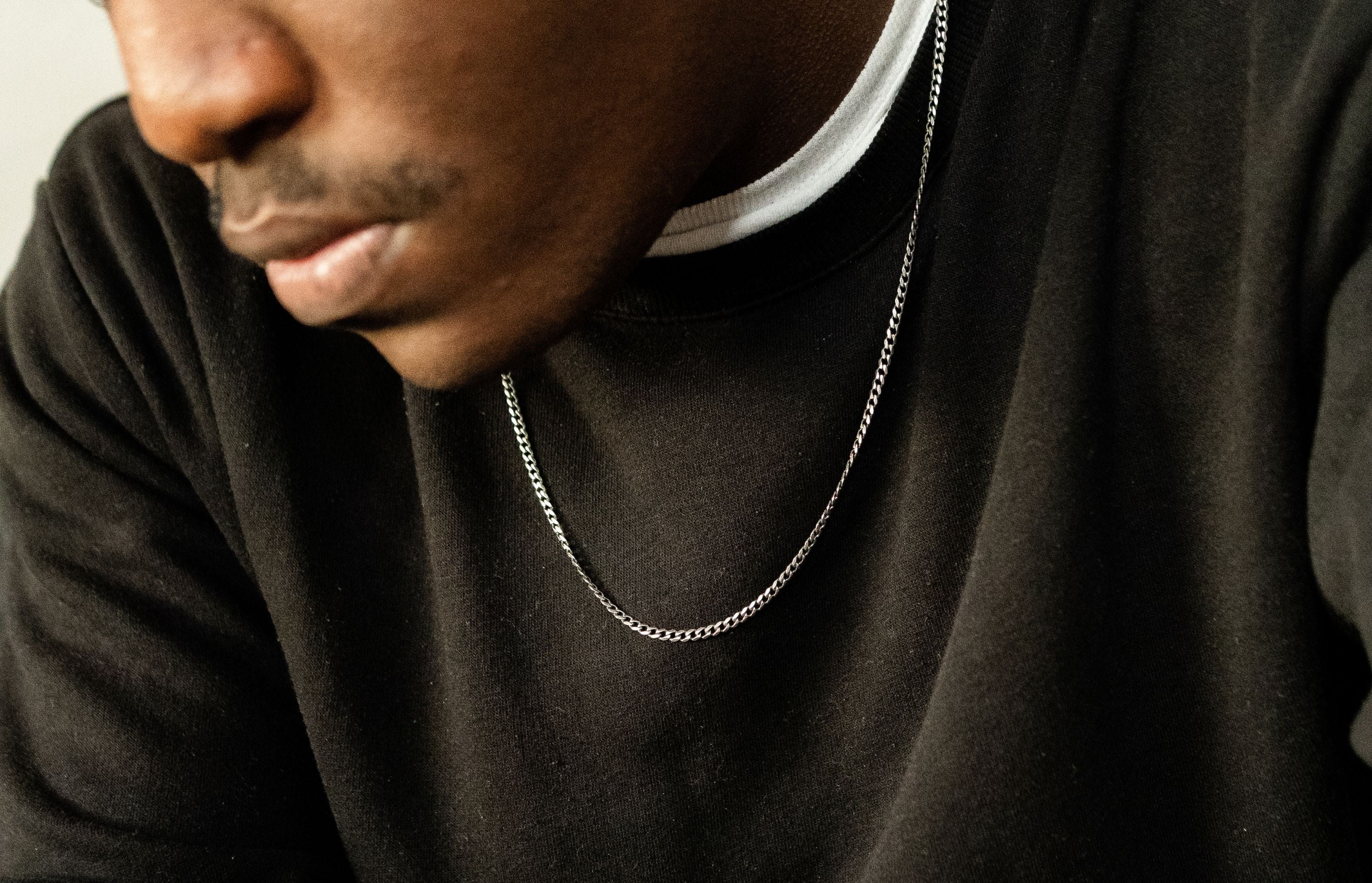 Men's Silver Cuban Link Chain in 3mm – Nialaya Jewelry
