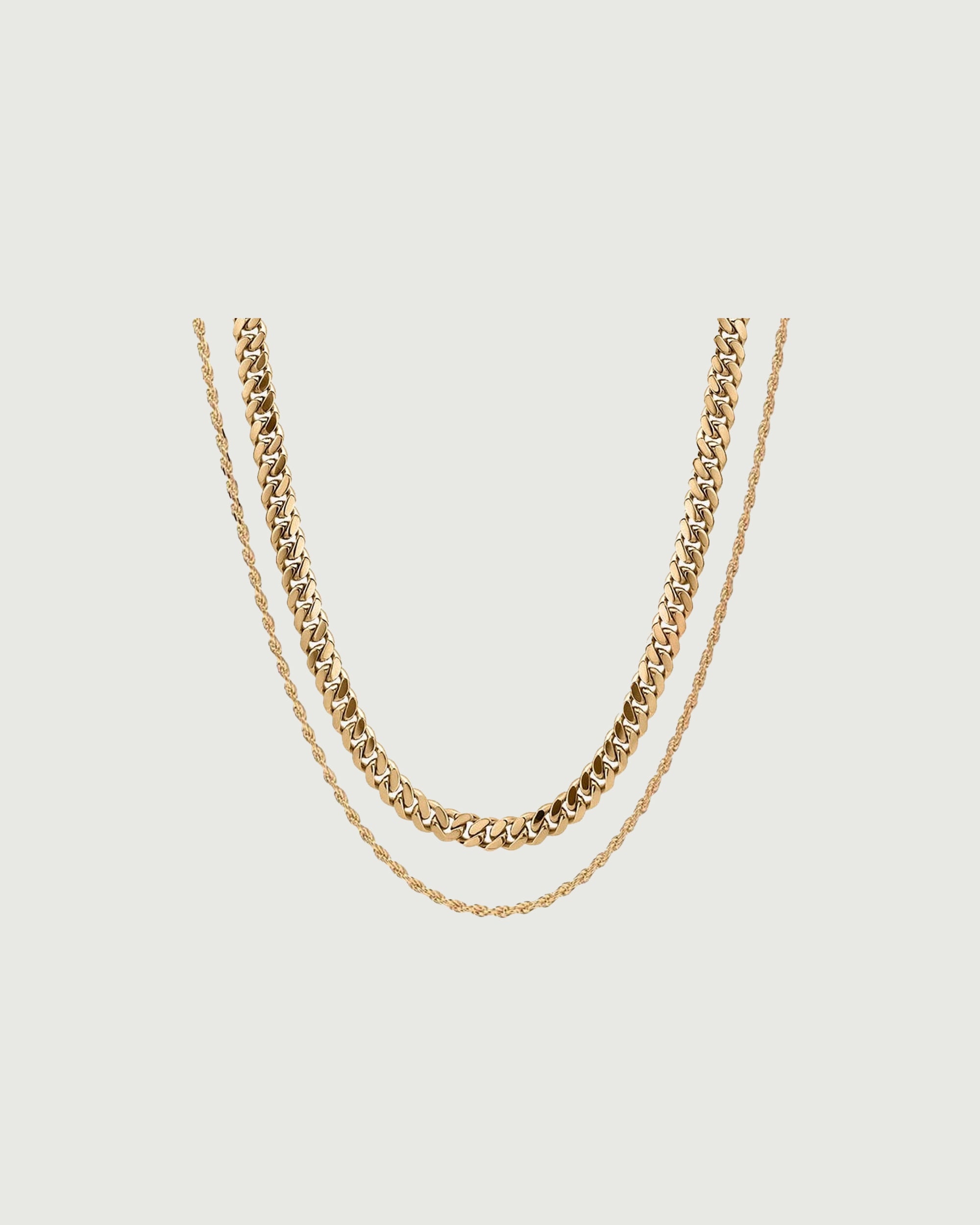 Cuban + Rope Set | Gold