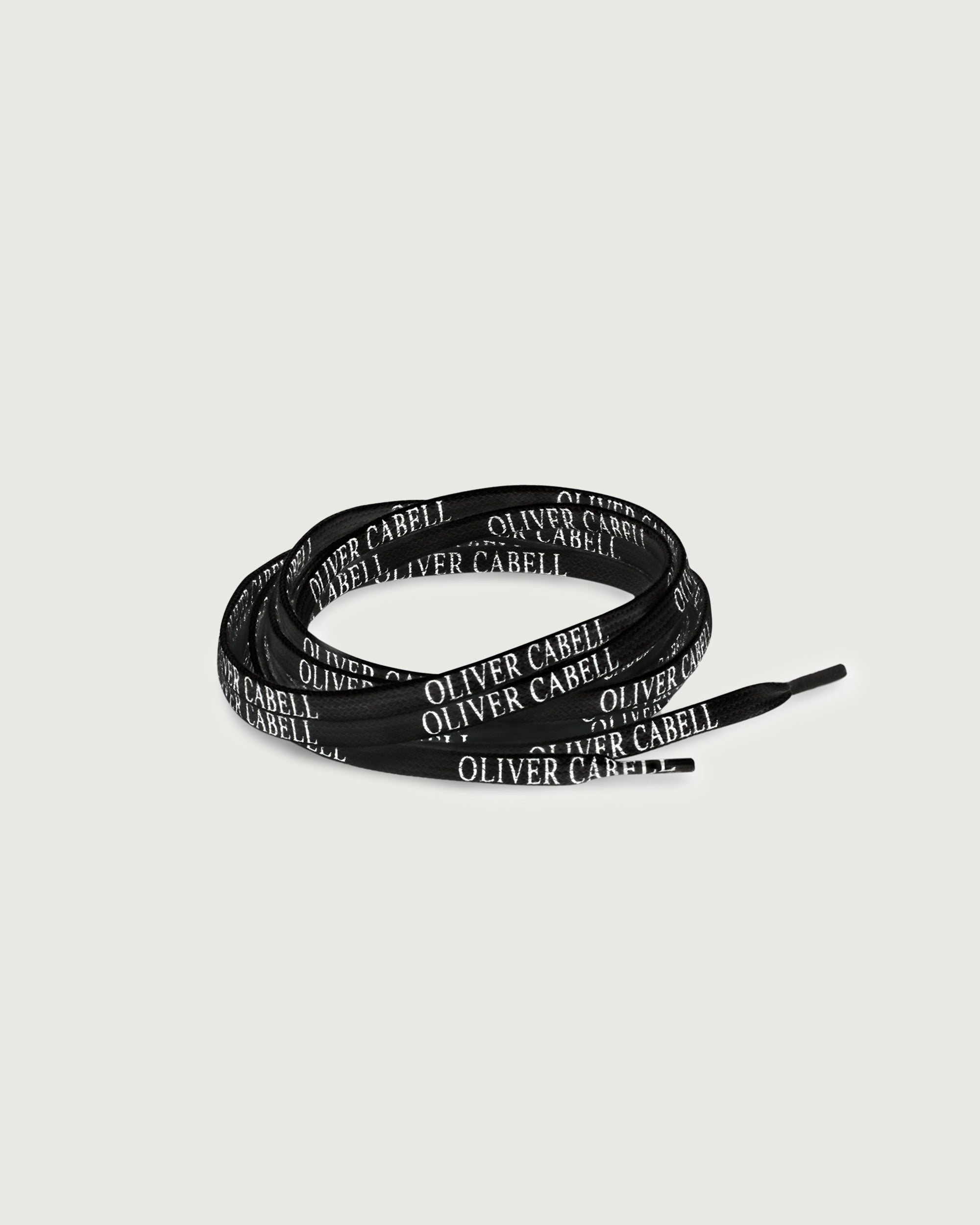 Oliver Cabell Black Logo Laces