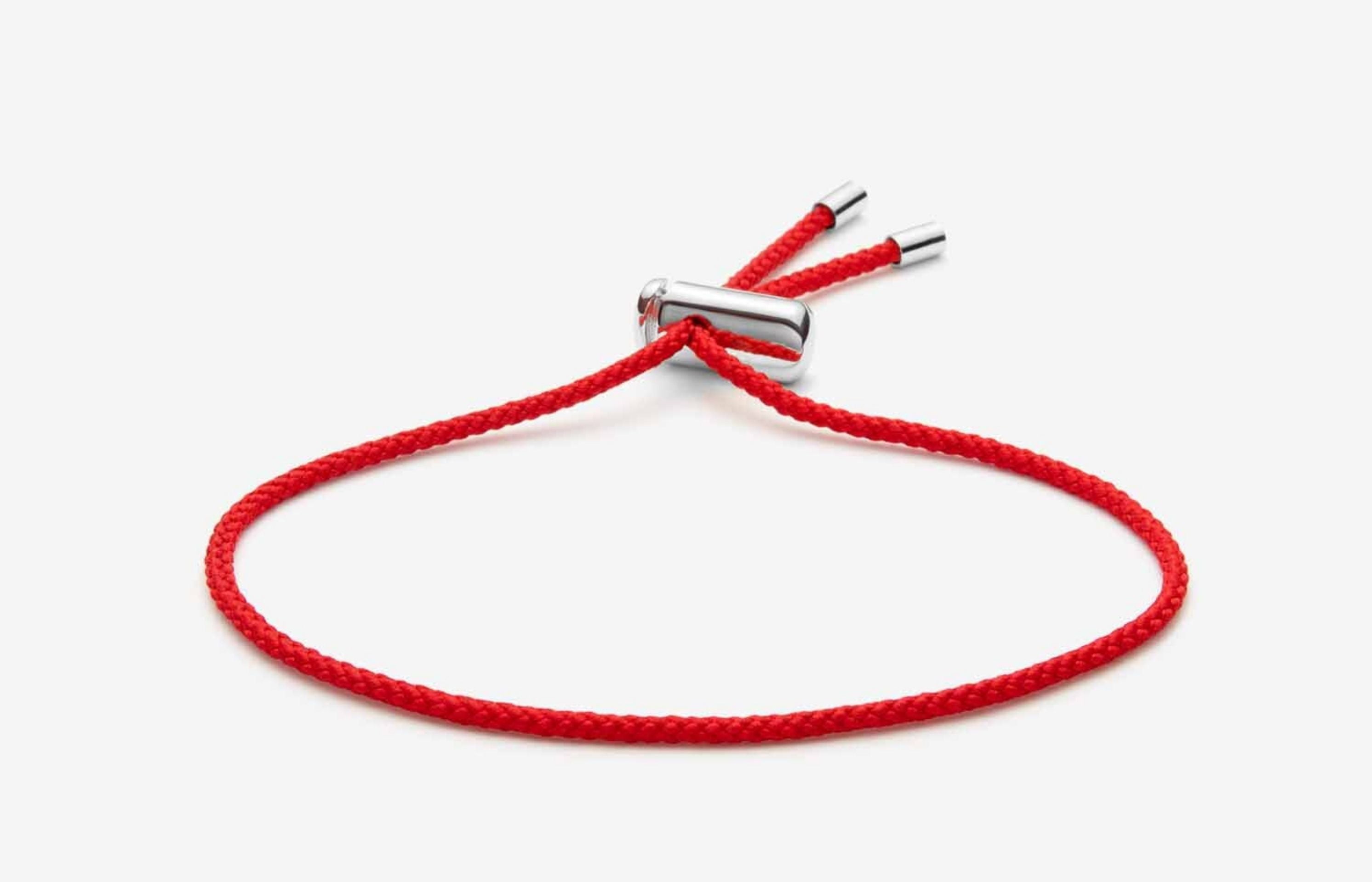 Cameron Cord Bracelet  Red / Silver - Oliver Cabell