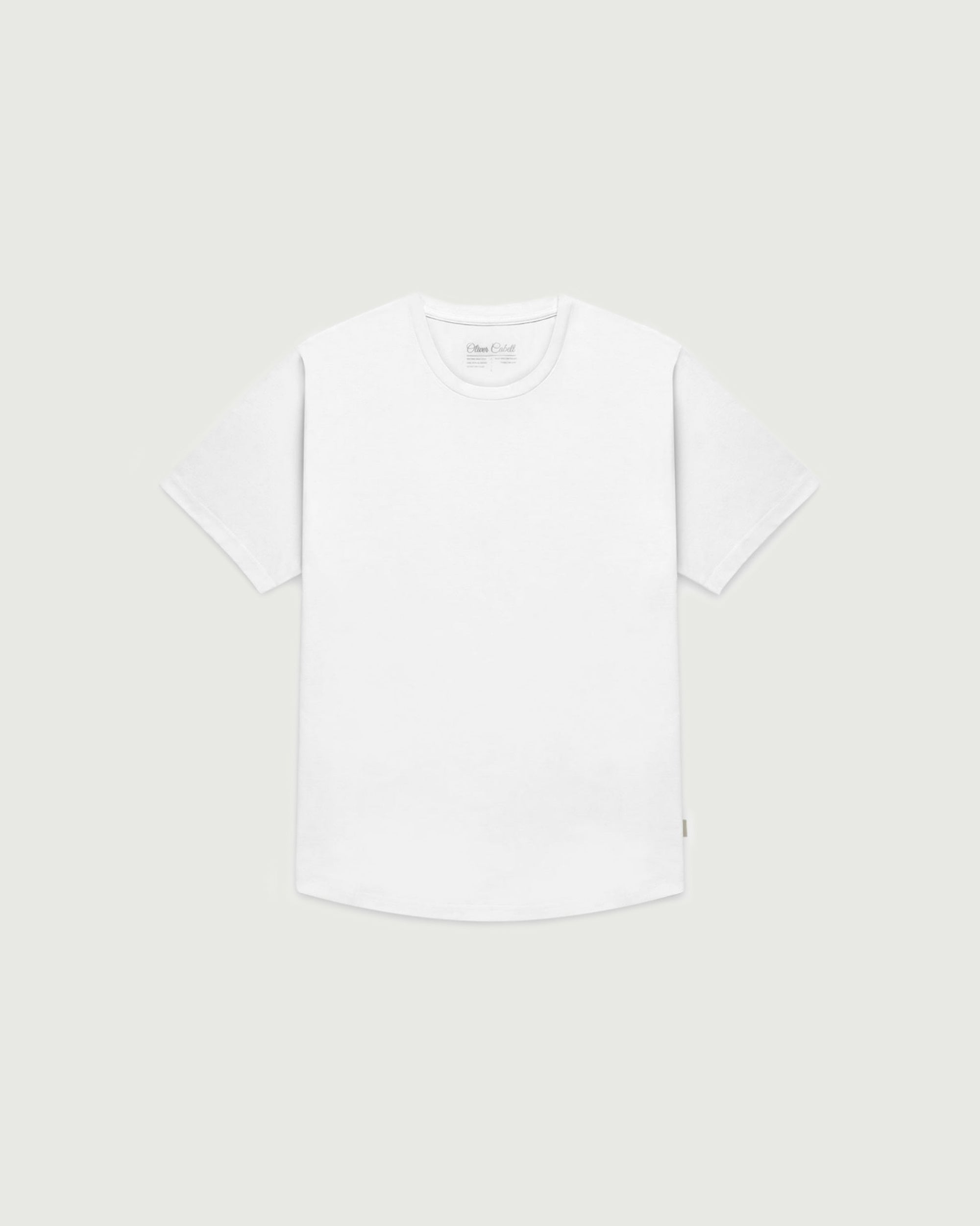 Curved Hem Tee | White