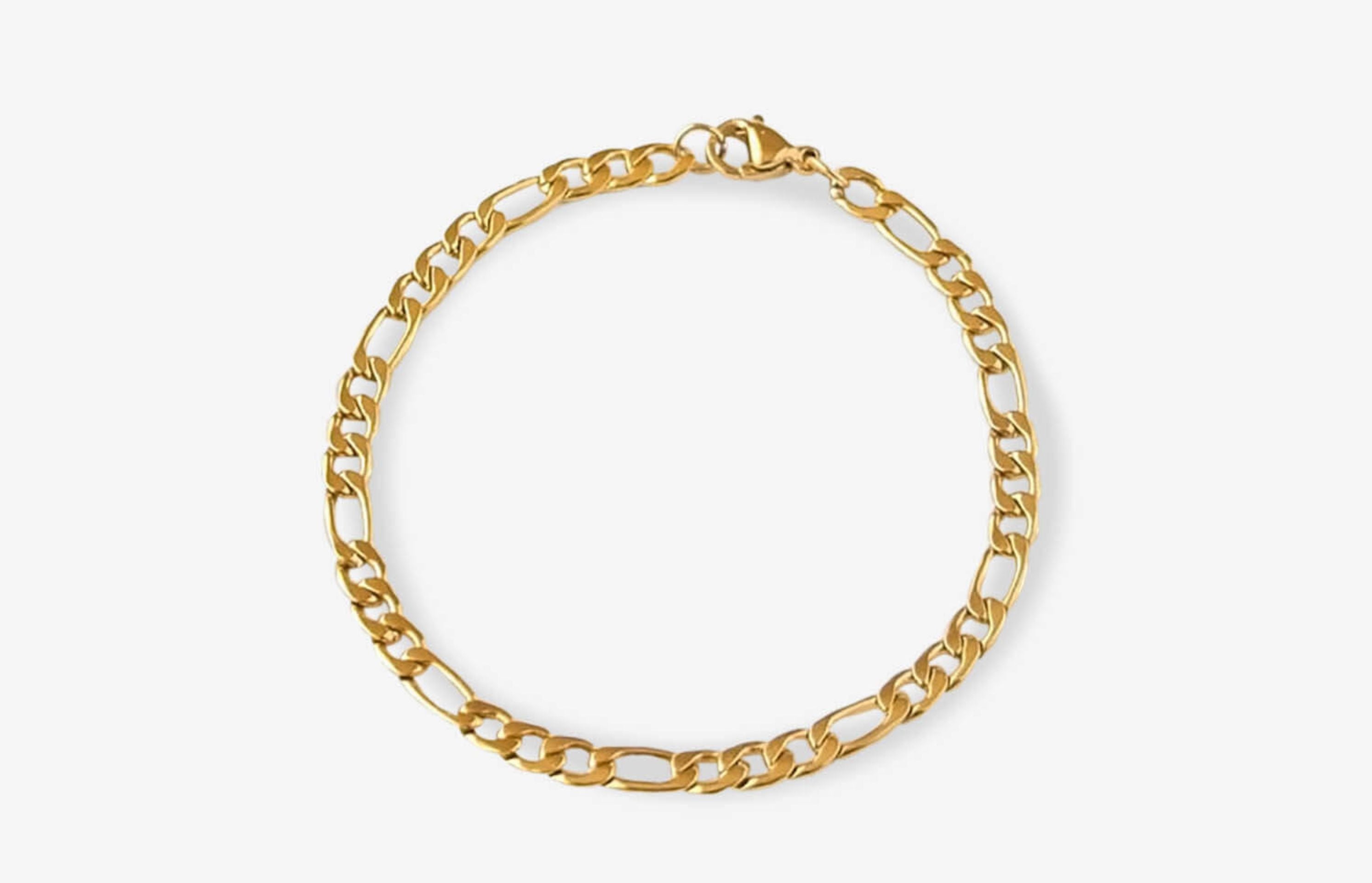 Men's Plain Gold Figaro Bracelets - OMI Jewelry